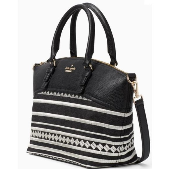 Kate Spade Jackson Street Fabric Small Dixon Crossbody Bag Black White - Picture 1 of 11